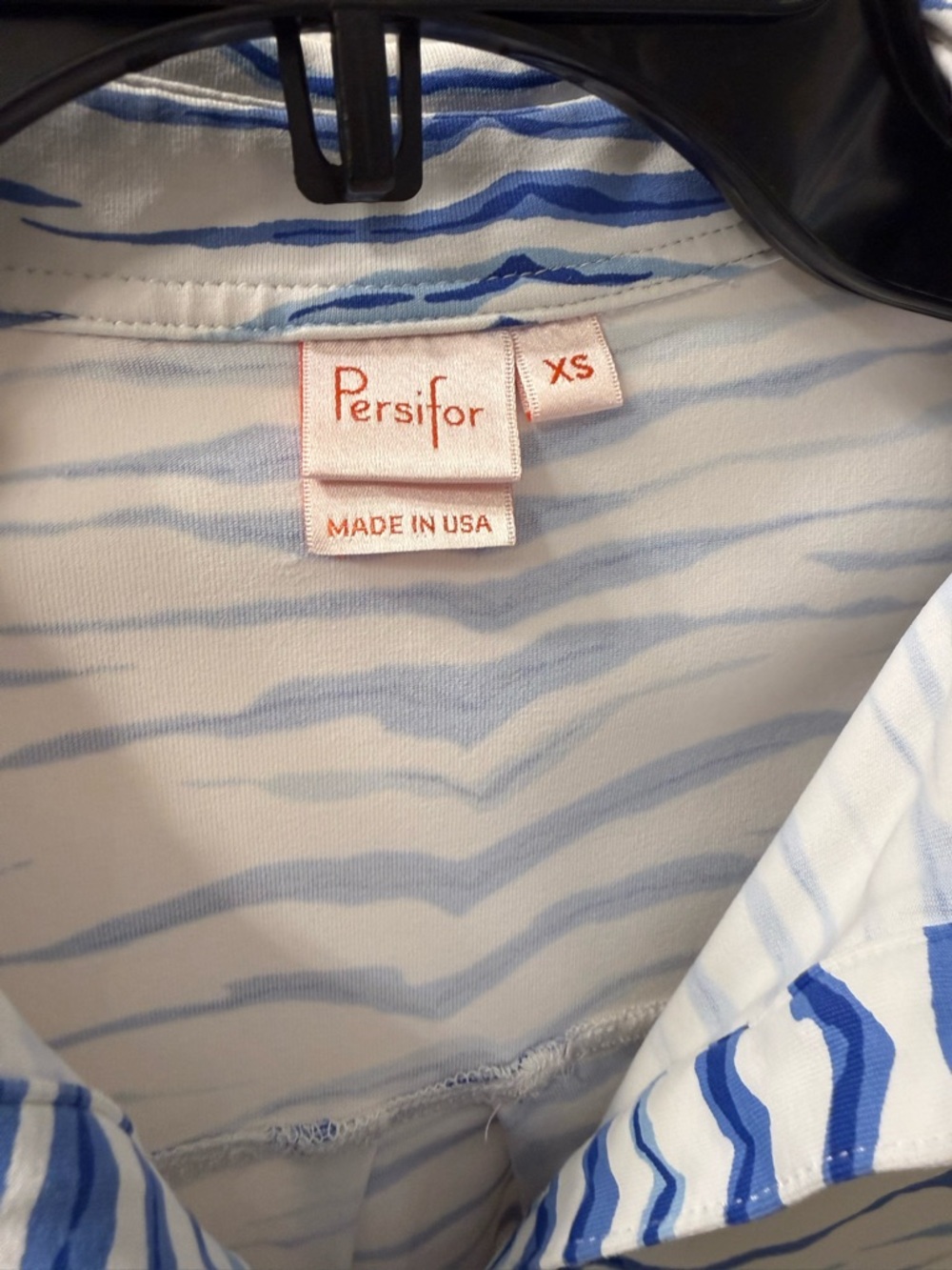 Persifor Blue & White Wave-Print Shirt Dress - Picture 4 of 4